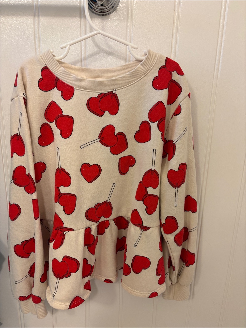 Heart Lollipop Peplum Sweatshirt